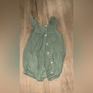 H&M Sage Green Textured Button Romper